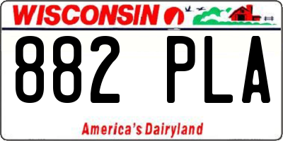 WI license plate 882PLA