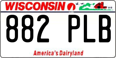 WI license plate 882PLB