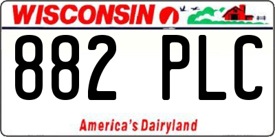 WI license plate 882PLC