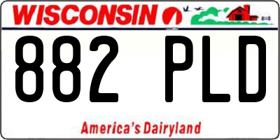 WI license plate 882PLD