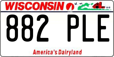 WI license plate 882PLE