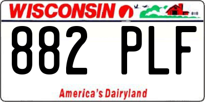 WI license plate 882PLF