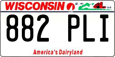 WI license plate 882PLI