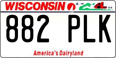 WI license plate 882PLK