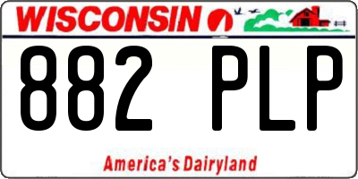 WI license plate 882PLP