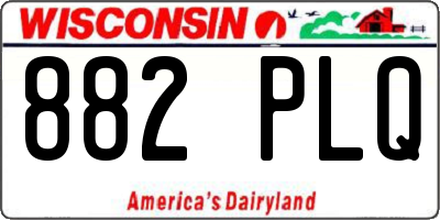 WI license plate 882PLQ