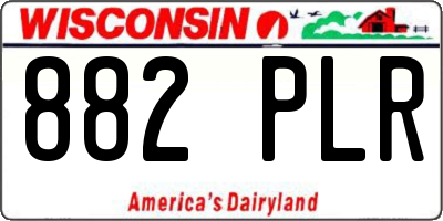 WI license plate 882PLR