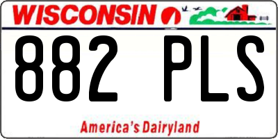 WI license plate 882PLS