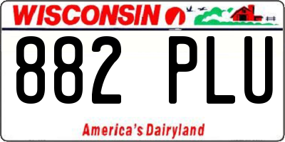 WI license plate 882PLU
