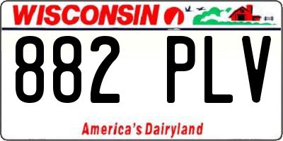 WI license plate 882PLV