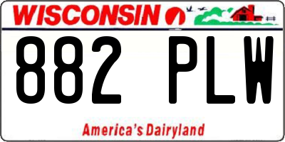 WI license plate 882PLW