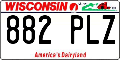 WI license plate 882PLZ