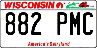WI license plate 882PMC