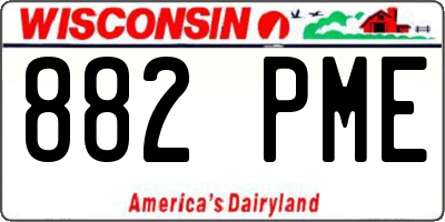 WI license plate 882PME