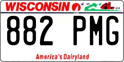 WI license plate 882PMG