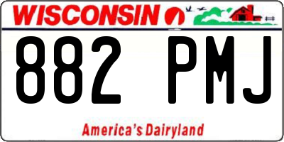 WI license plate 882PMJ