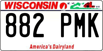 WI license plate 882PMK