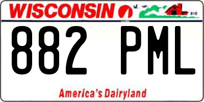 WI license plate 882PML