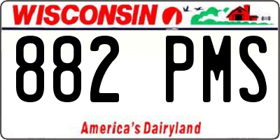 WI license plate 882PMS