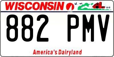 WI license plate 882PMV