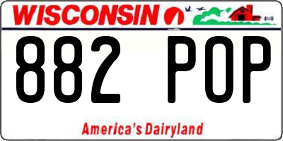 WI license plate 882POP