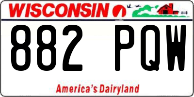 WI license plate 882PQW