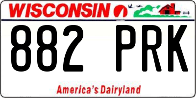 WI license plate 882PRK