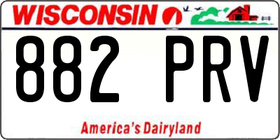 WI license plate 882PRV