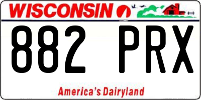 WI license plate 882PRX