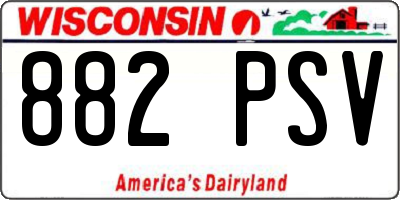 WI license plate 882PSV