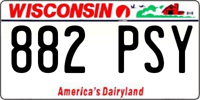 WI license plate 882PSY