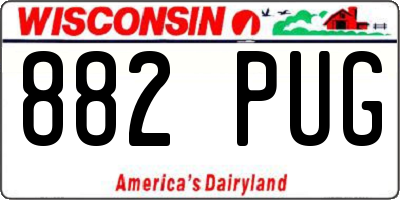 WI license plate 882PUG