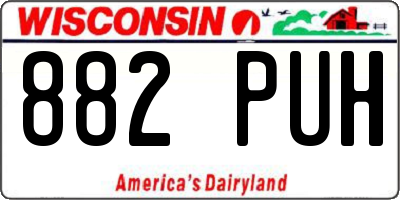 WI license plate 882PUH
