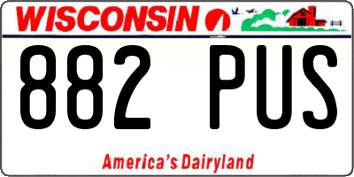 WI license plate 882PUS