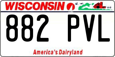 WI license plate 882PVL
