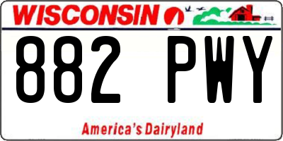 WI license plate 882PWY