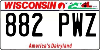 WI license plate 882PWZ