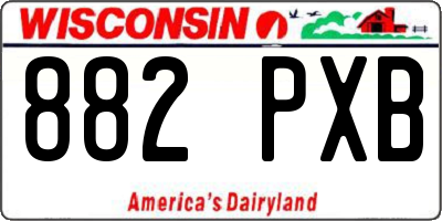 WI license plate 882PXB
