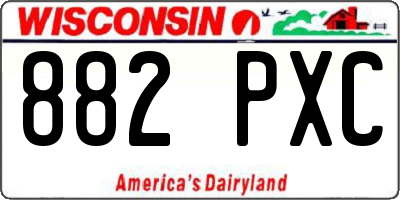 WI license plate 882PXC