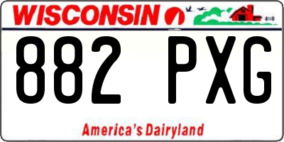 WI license plate 882PXG