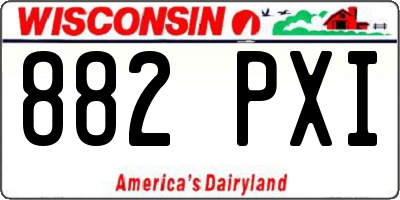WI license plate 882PXI