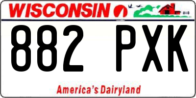WI license plate 882PXK