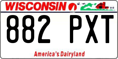 WI license plate 882PXT