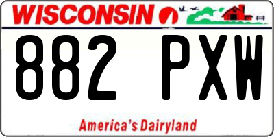 WI license plate 882PXW