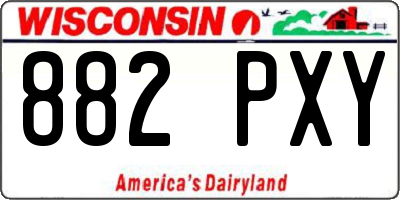 WI license plate 882PXY