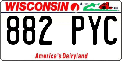 WI license plate 882PYC