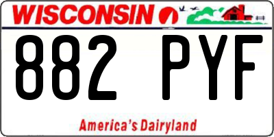 WI license plate 882PYF