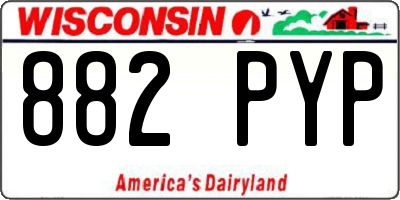 WI license plate 882PYP