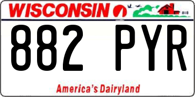 WI license plate 882PYR