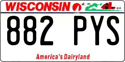 WI license plate 882PYS
